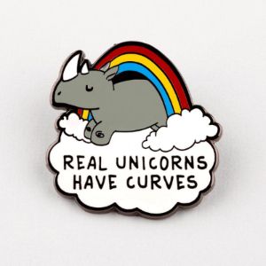 Real Unicorns Have Curves Pin sold by Teeturtle