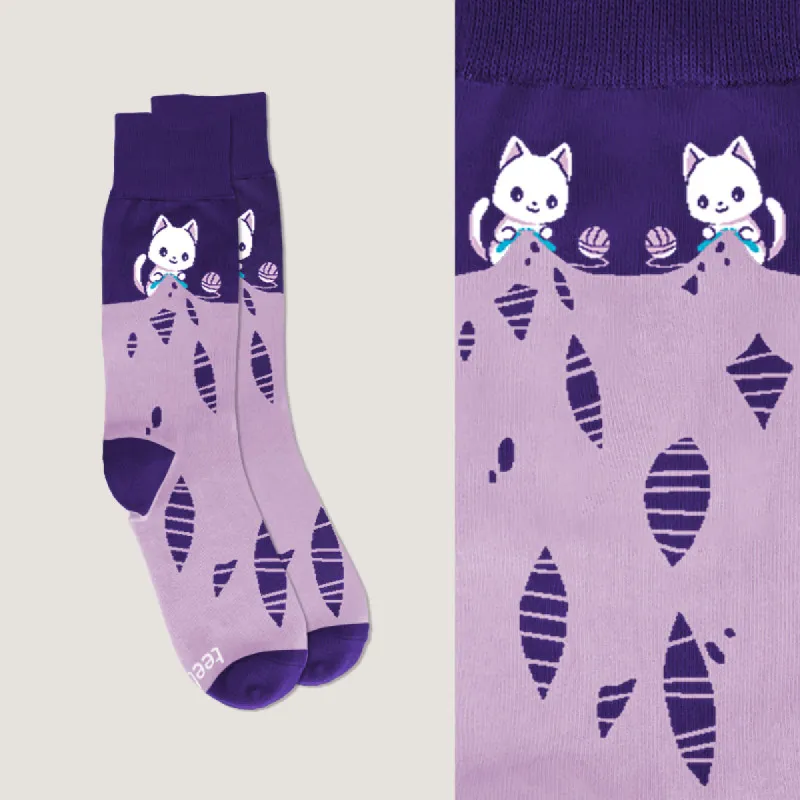Knitting Cat Socks sold by Teeturtle
