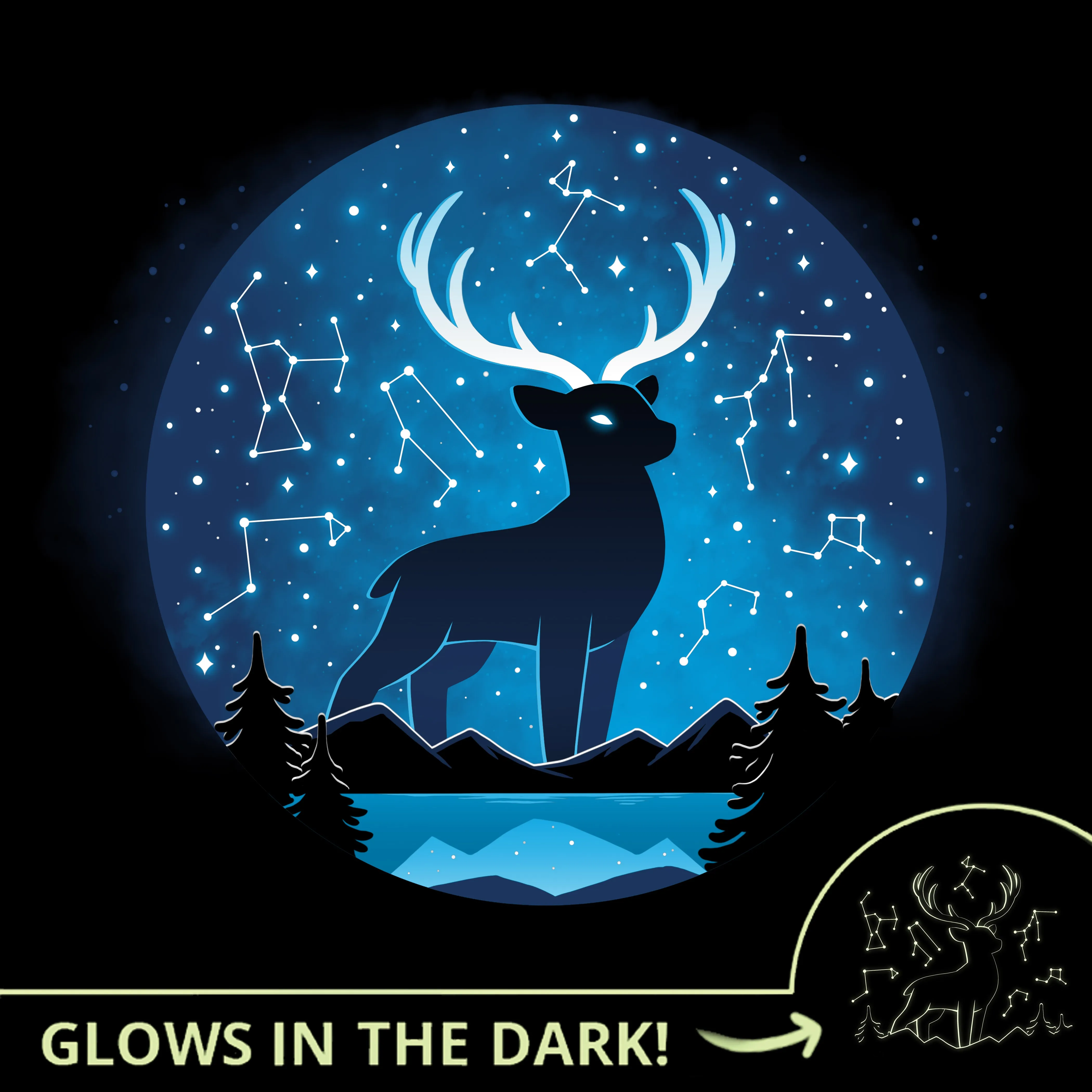Celestial Stag (Glow) sold by Teeturtle