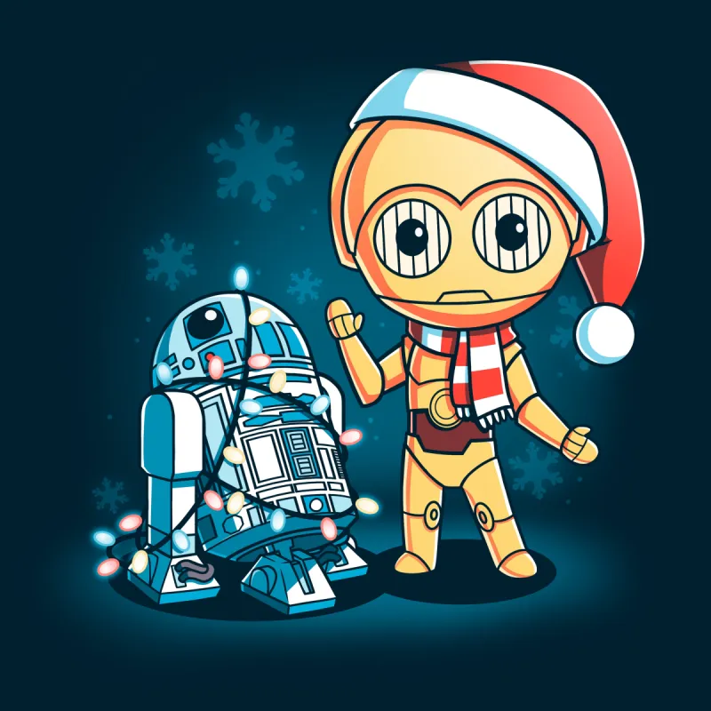 Festive R2-D2 and C-3PO sold by Teeturtle