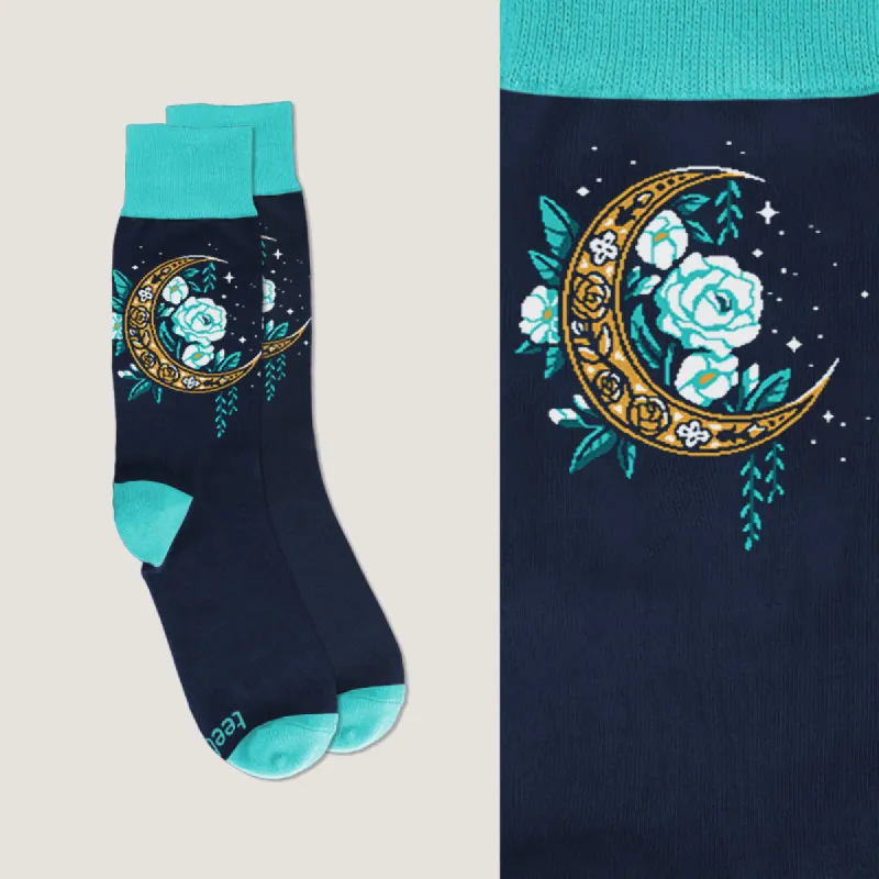 Floral Moon Socks sold by Teeturtle
