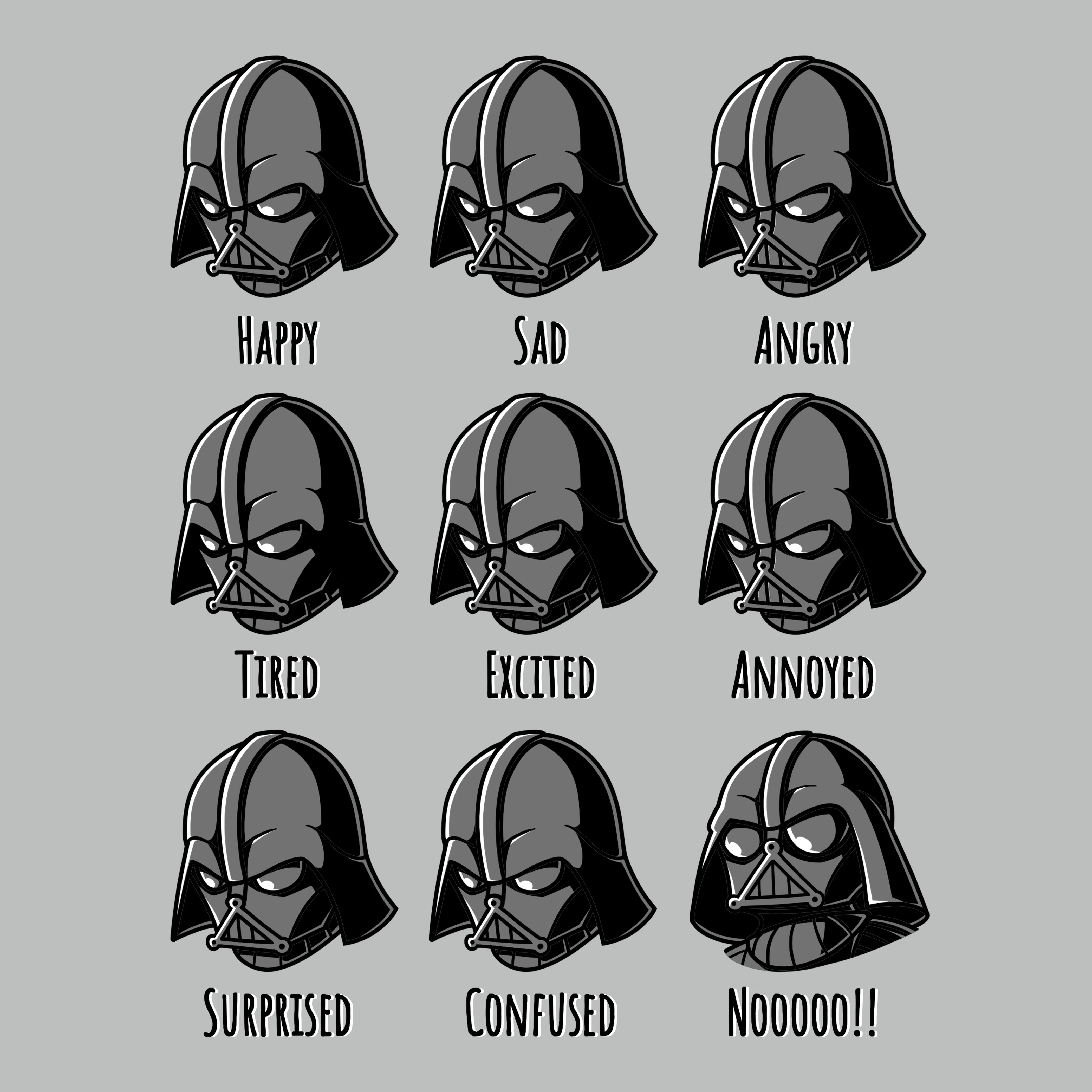 The Many Moods of Darth Vader sold by Teeturtle