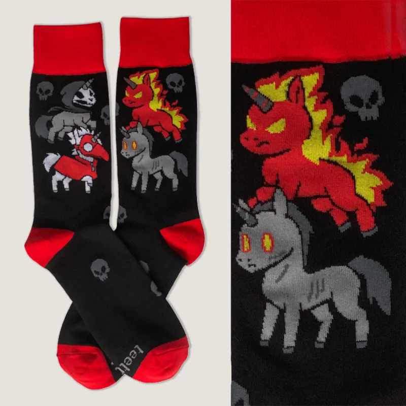 Four Unicorns of the Apocalypse Socks sold by Teeturtle