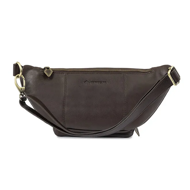 Rinonera Crossbody Bag - Brown Leather with Cream Stitching sold by Pampeano product image thumbnail 2
