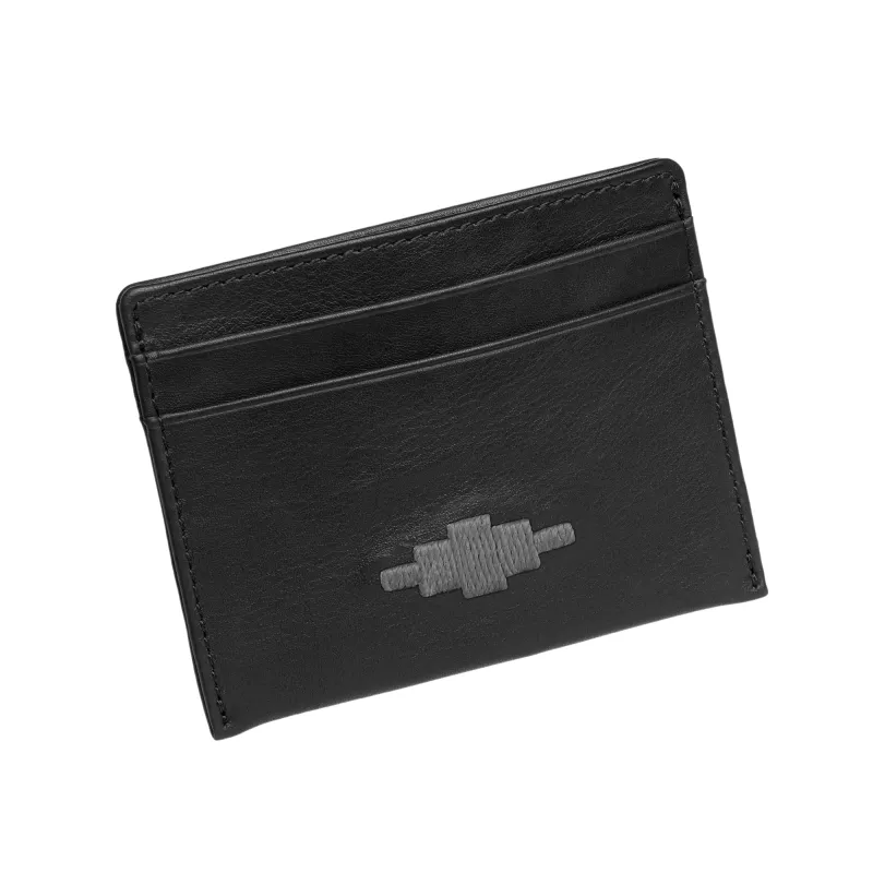 Rombo Card Slip - Black Leather made by Pampeano