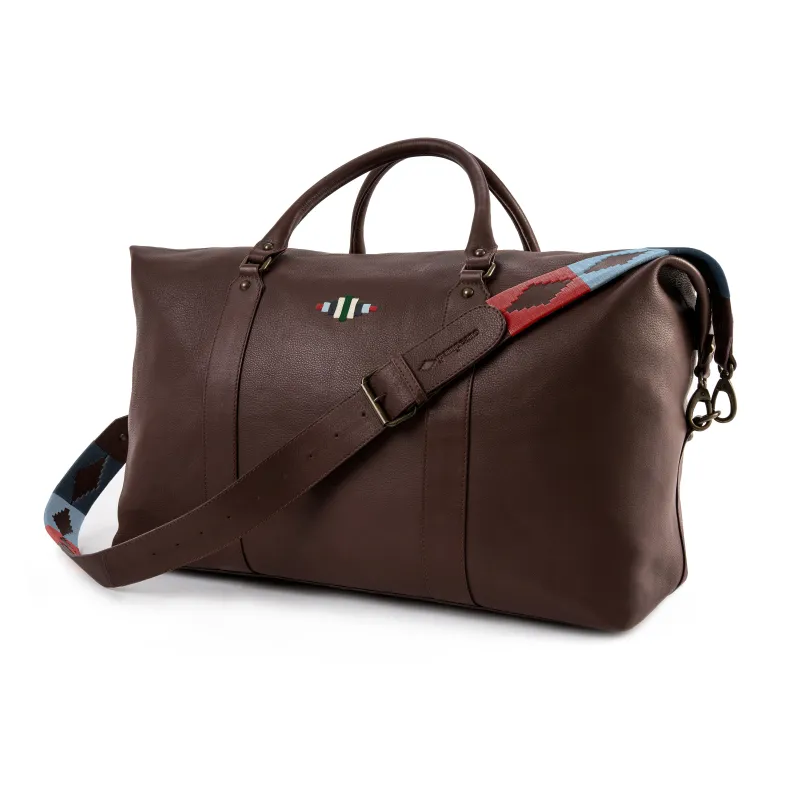 Caballero Large Travel Bag - Brown Leather made by Pampeano