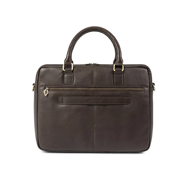 Mensajero Briefcase - Brown Leather with Cream Stitching sold by Pampeano product image thumbnail 3