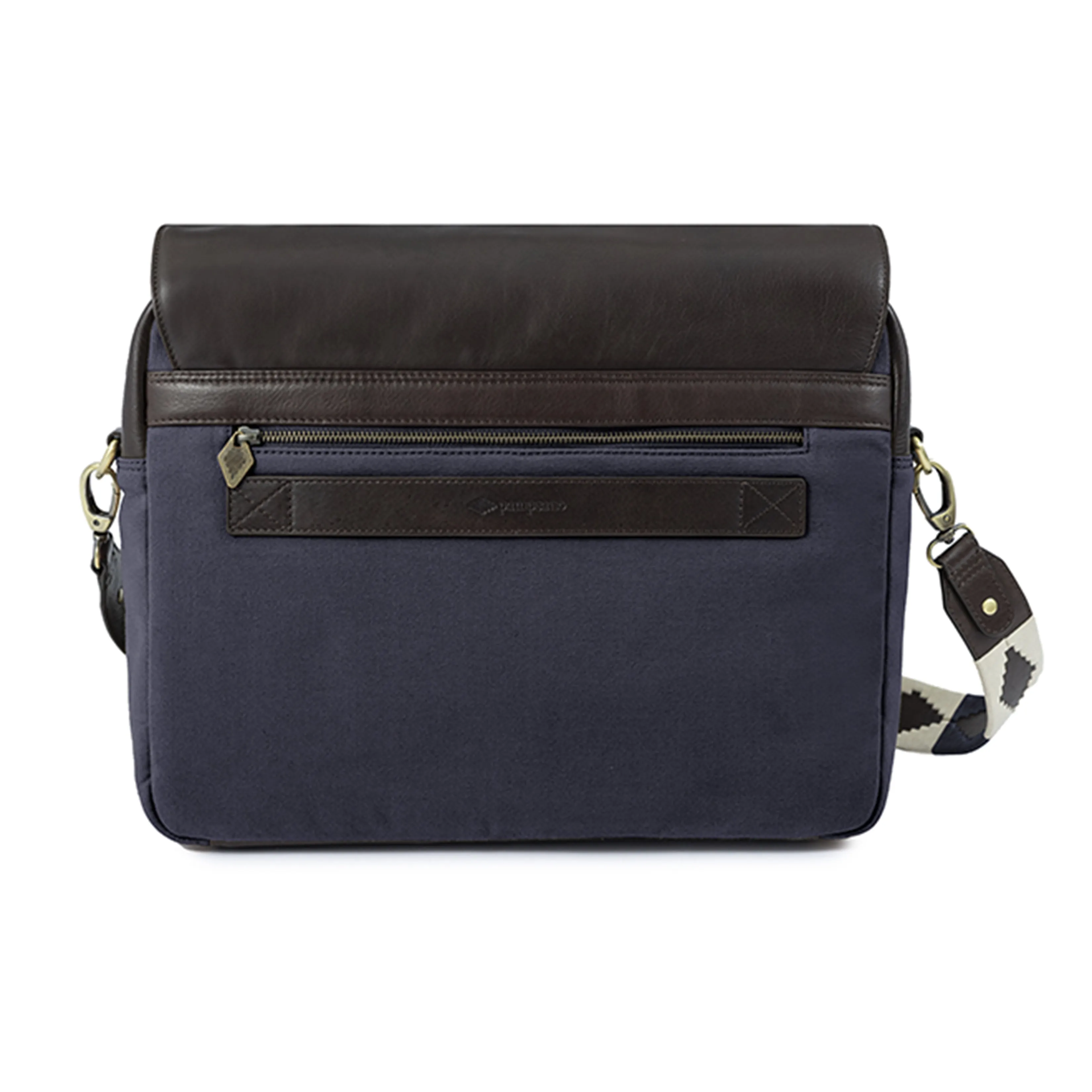 Entregar Messenger Bag - Brown Leather and Navy Canvas sold by Pampeano product image thumbnail 4