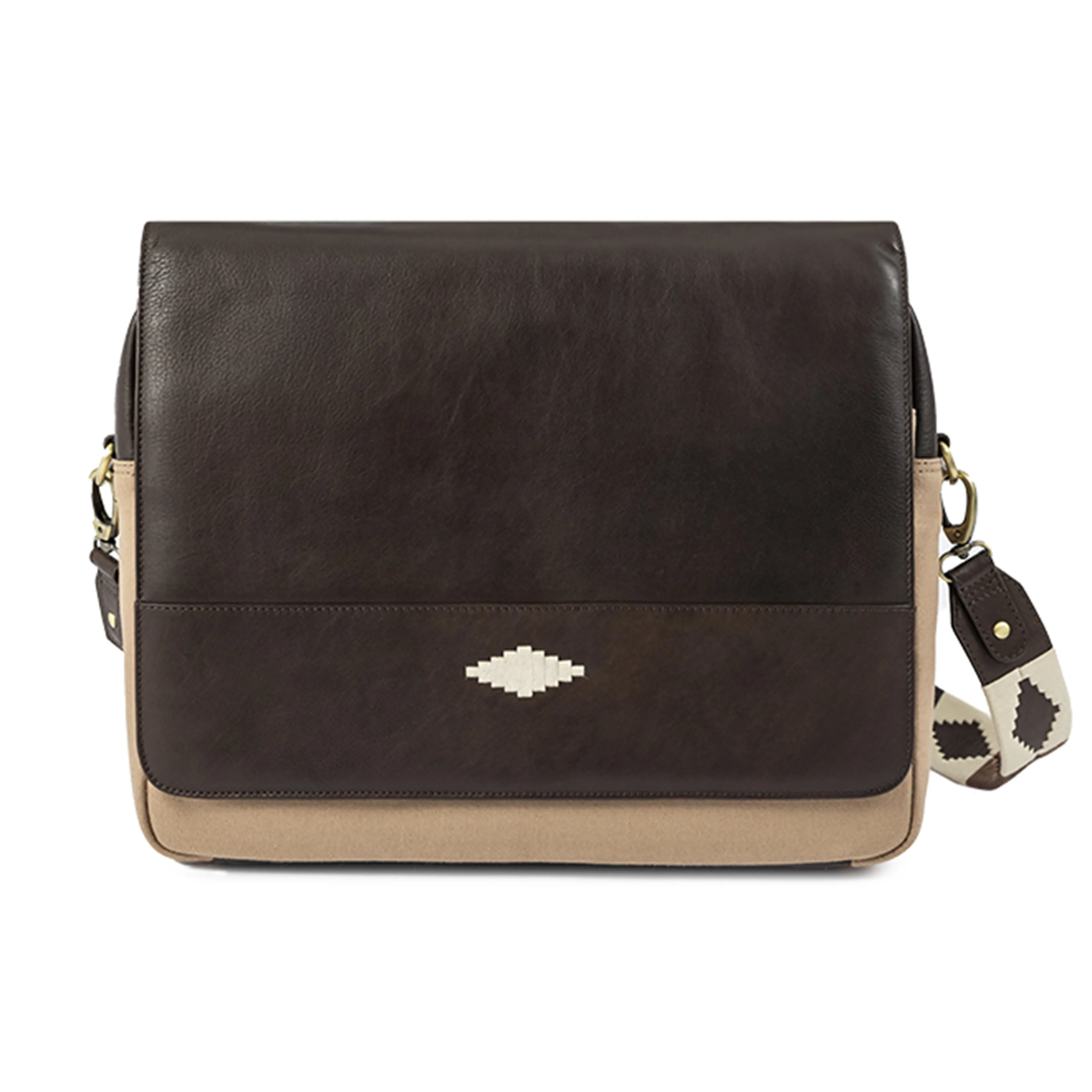 Entregar Messenger Bag - Brown Leather and Sand Canvas sold by Pampeano product image thumbnail 2