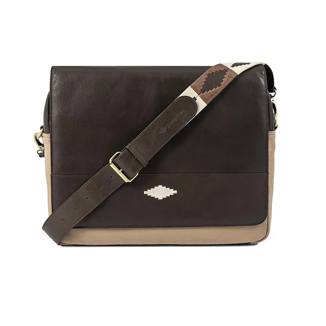 Entregar Messenger Bag - Brown Leather and Sand Canvas sold by Pampeano product image thumbnail 5