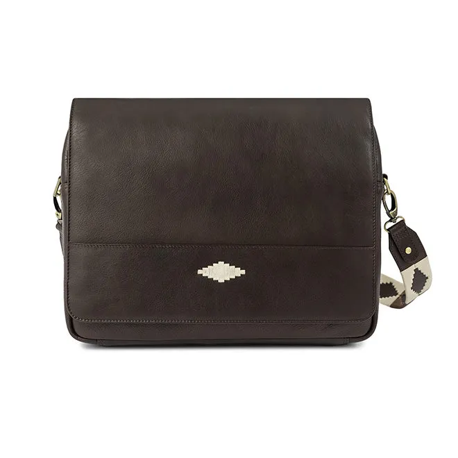 Entregar Messenger Bag - Brown Leather with Cream Stitching sold by Pampeano product image thumbnail 2