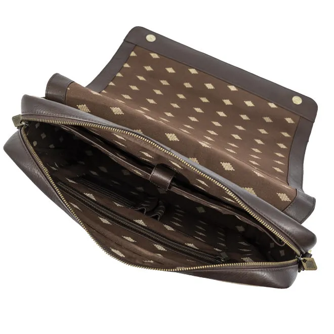 Entregar Messenger Bag - Brown Leather with Cream Stitching sold by Pampeano product image thumbnail 4