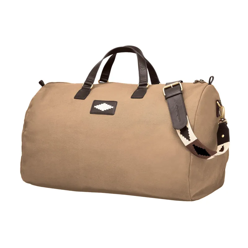 Traje Holdall - Brown Leather and Sand Canvas made by Pampeano
