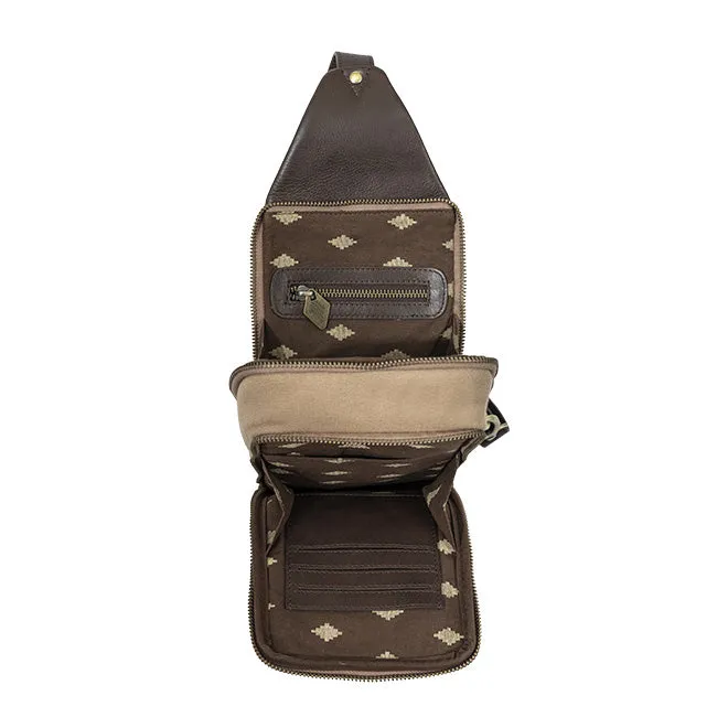 Pequeno Crossbody Bag - Brown Leather and Sand Canvas sold by Pampeano product image thumbnail 5