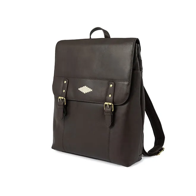 Mochila Backpack - Brown Leather with Cream Stitching sold by Pampeano product image thumbnail 2