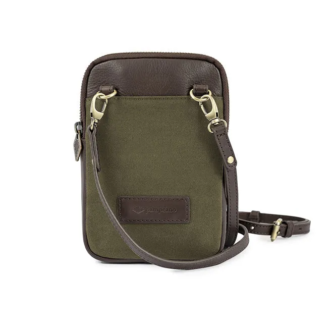 Estuche Sling Bag - Brown Leather and Forest Canvas sold by Pampeano product image thumbnail 2