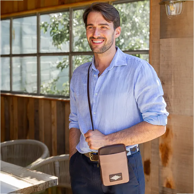 Estuche Sling Bag - Brown Leather and Forest Canvas sold by Pampeano product image thumbnail 4