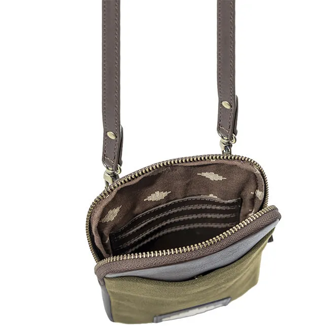 Estuche Sling Bag - Brown Leather and Forest Canvas sold by Pampeano product image thumbnail 3