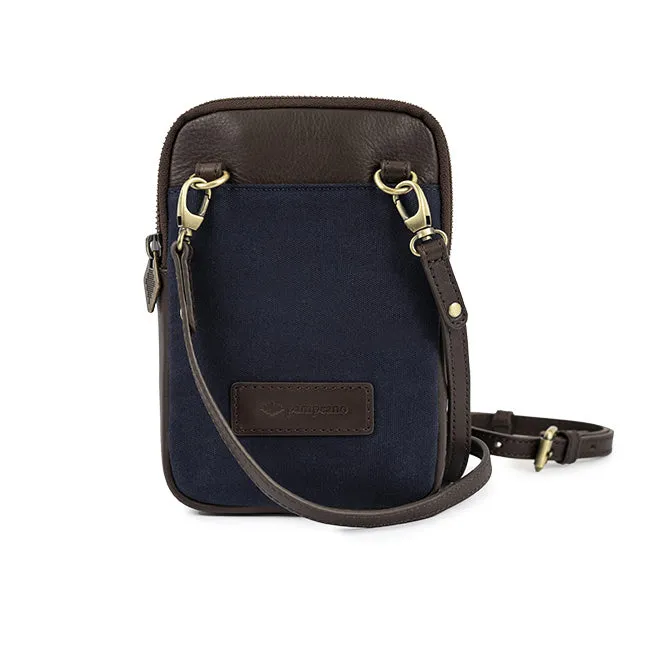 Estuche Sling Bag - Brown Leather and Navy Canvas sold by Pampeano product image thumbnail 2