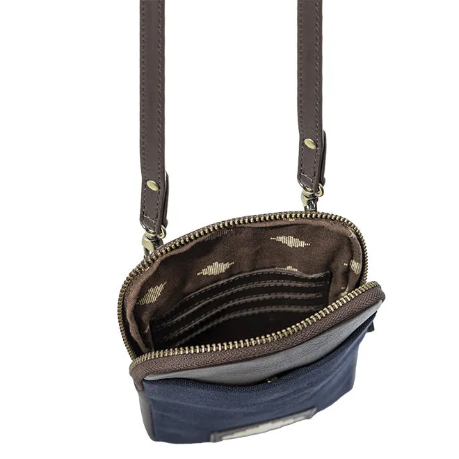 Estuche Sling Bag - Brown Leather and Navy Canvas sold by Pampeano product image thumbnail 3