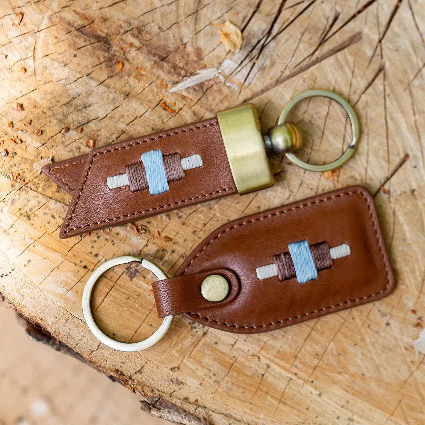 Juntos Origami Keyring - Tan Leather sold by Pampeano product image thumbnail 2