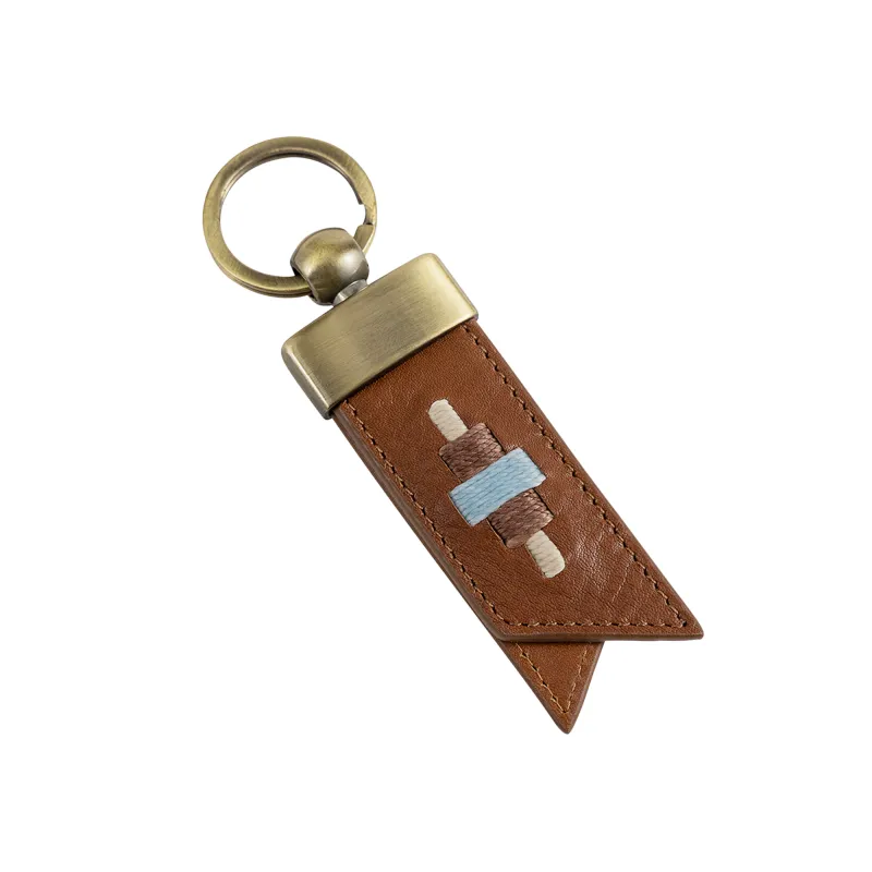Juntos Origami Keyring - Tan Leather made by Pampeano