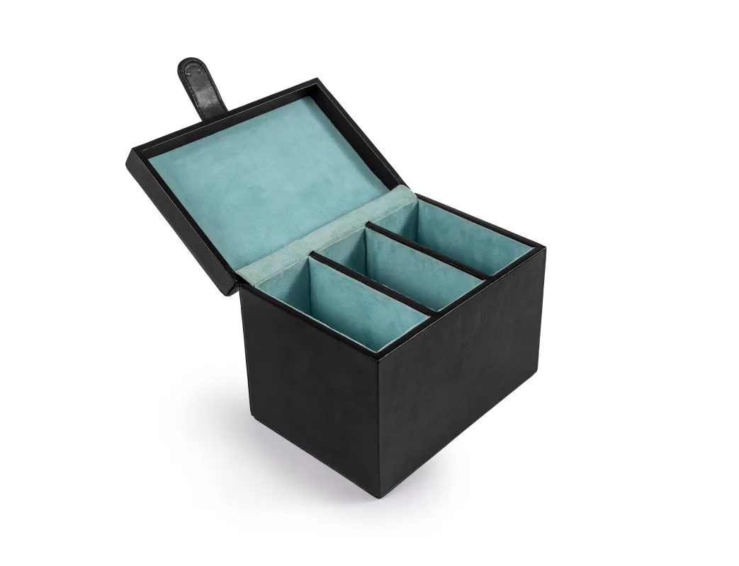 pampeano Three Belt Box -  Black Leather made by Pampeano