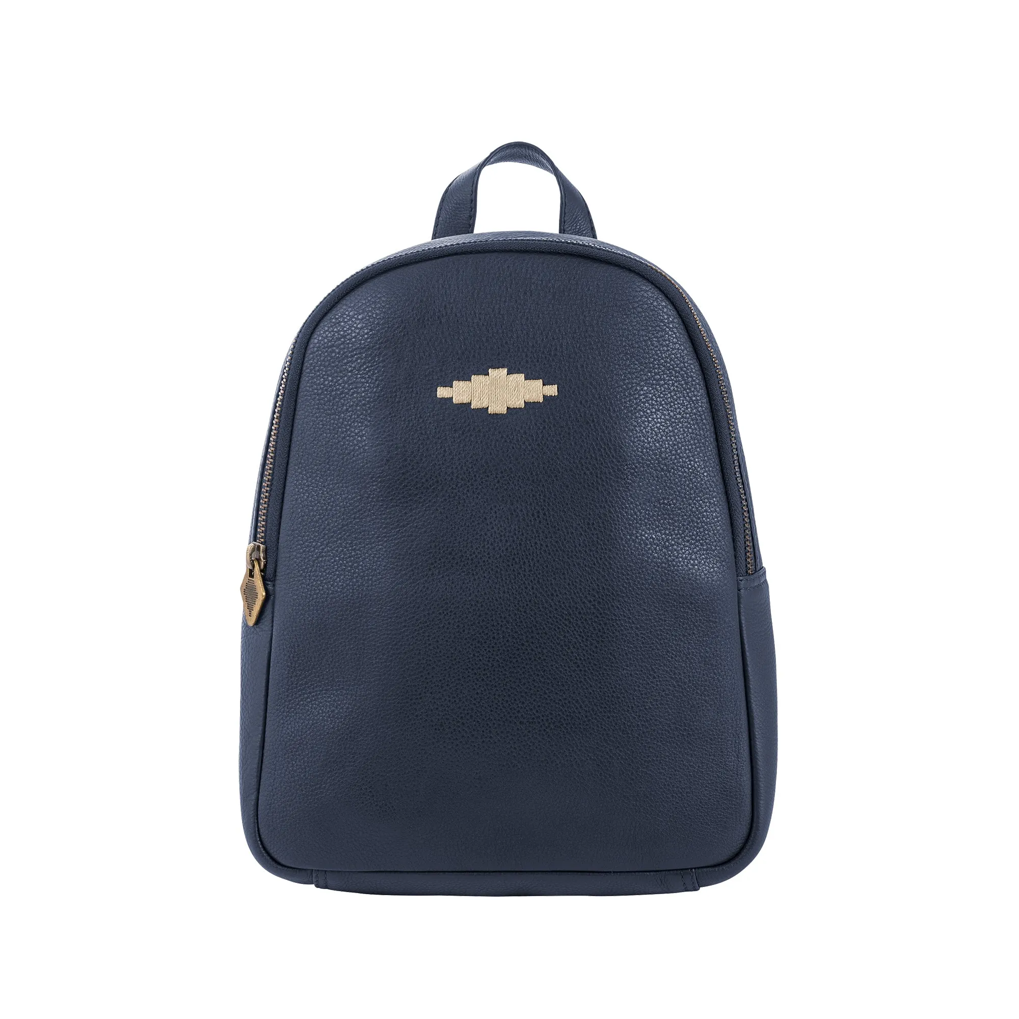 Viajera Small Backpack - Navy Leather sold by Pampeano