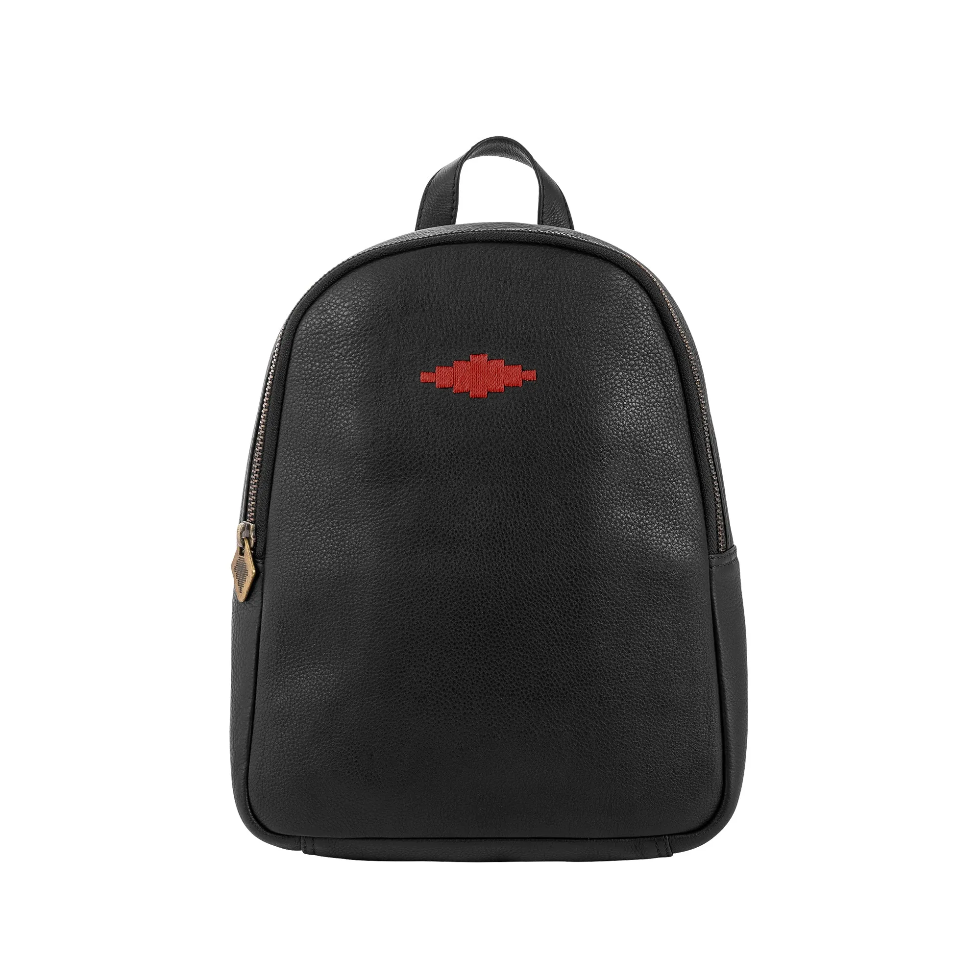 Viajera Small Backpack - Black Leather sold by Pampeano