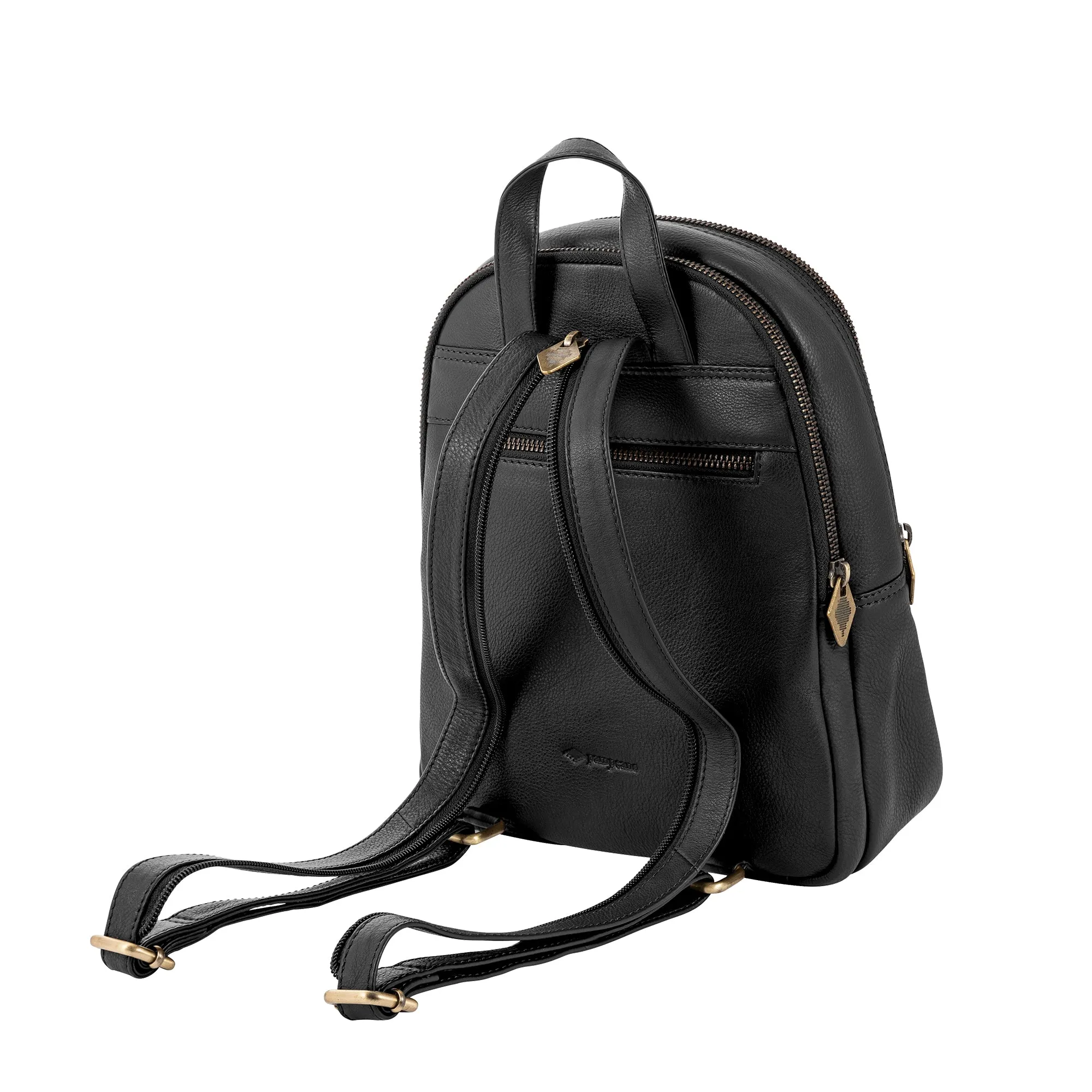 Viajera Small Backpack - Black Leather sold by Pampeano product image thumbnail 2