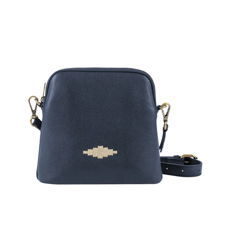 Belleza Crossbody Bag - Navy Leather made by Pampeano