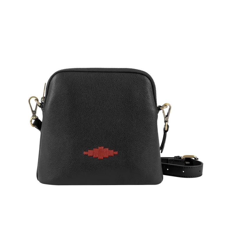Belleza Crossbody Bag - Black Leather made by Pampeano