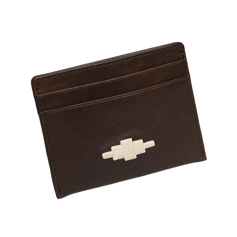 Rombo Card Slip - Brown Leather made by Pampeano