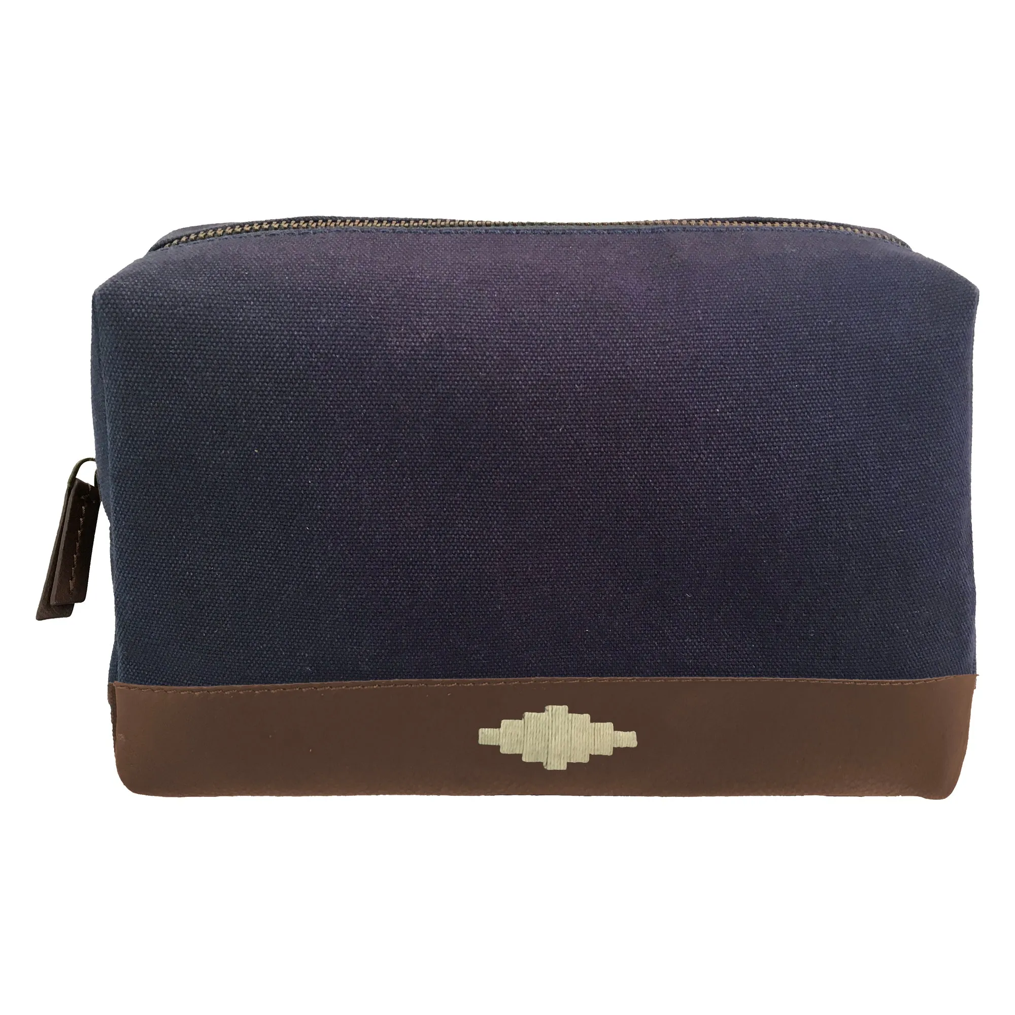 Afeite Washbag - Brown Leather and Navy Canvas sold by Pampeano product image thumbnail 2