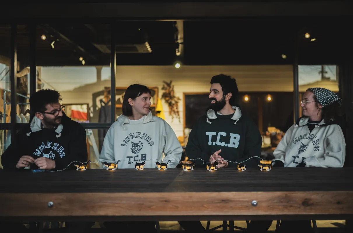 Workers & TCB. Added-on hoodie sweatshirt made by TCB Jeans