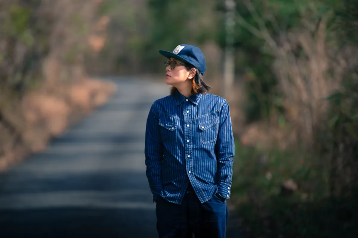 Ranchman Shirt Blue Wabash made by TCB Jeans