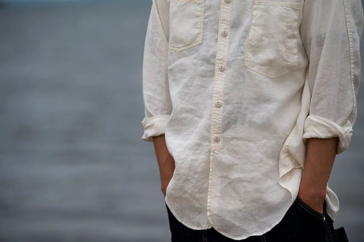 Detachable Collar Work Shirt made by TCB Jeans