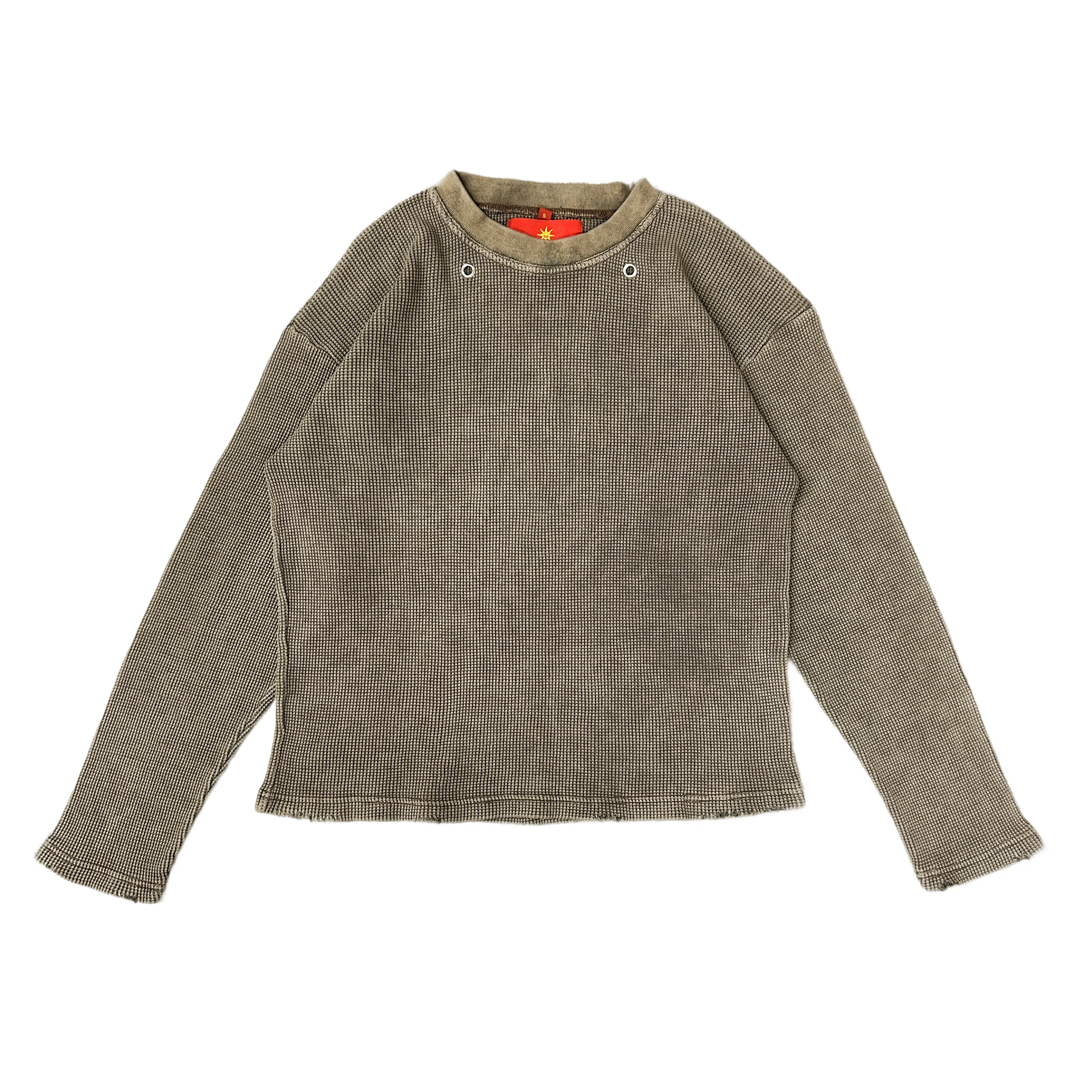 Vintage Olive Thermal Crew sold by klenam.co