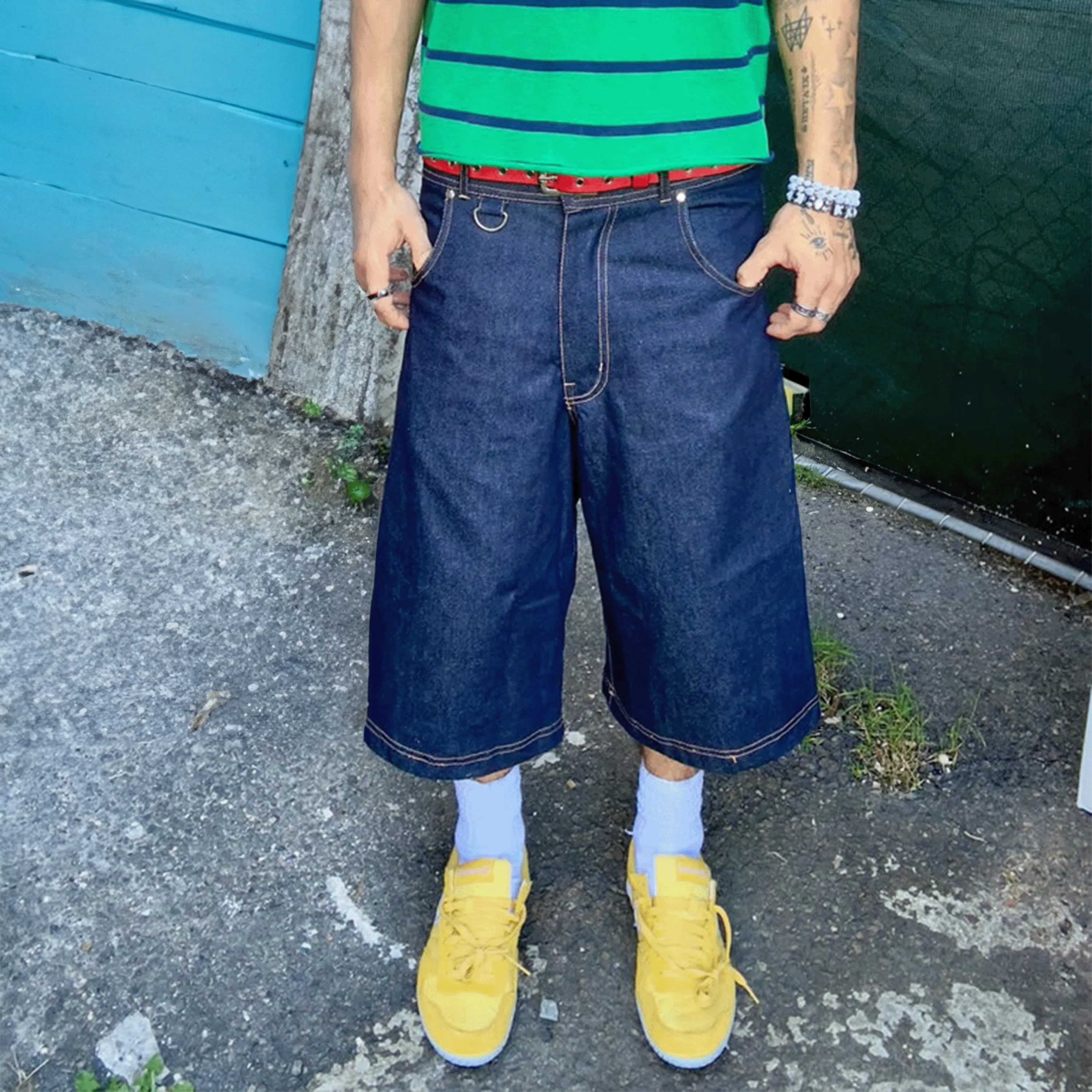 14oz Raw Indigo Denim Jorts sold by klenam.co product image thumbnail 3