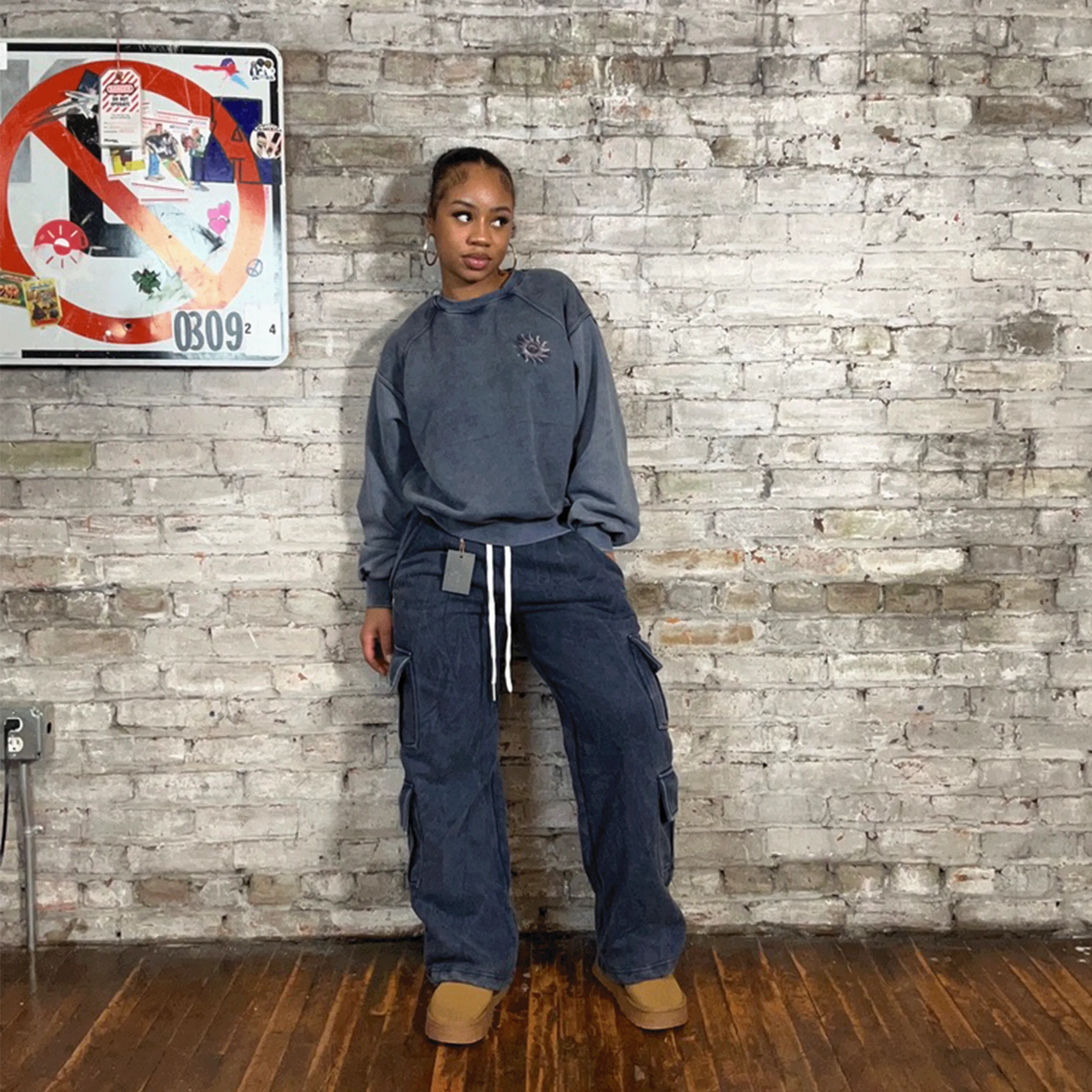 NAVY BLUE CARGO SWEATPANT sold by klenam.co product image thumbnail 3