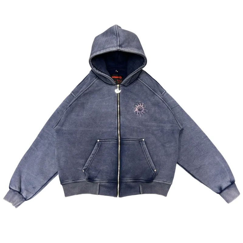 NAVY BLUE WASH ZIP-UP made by klenam.co