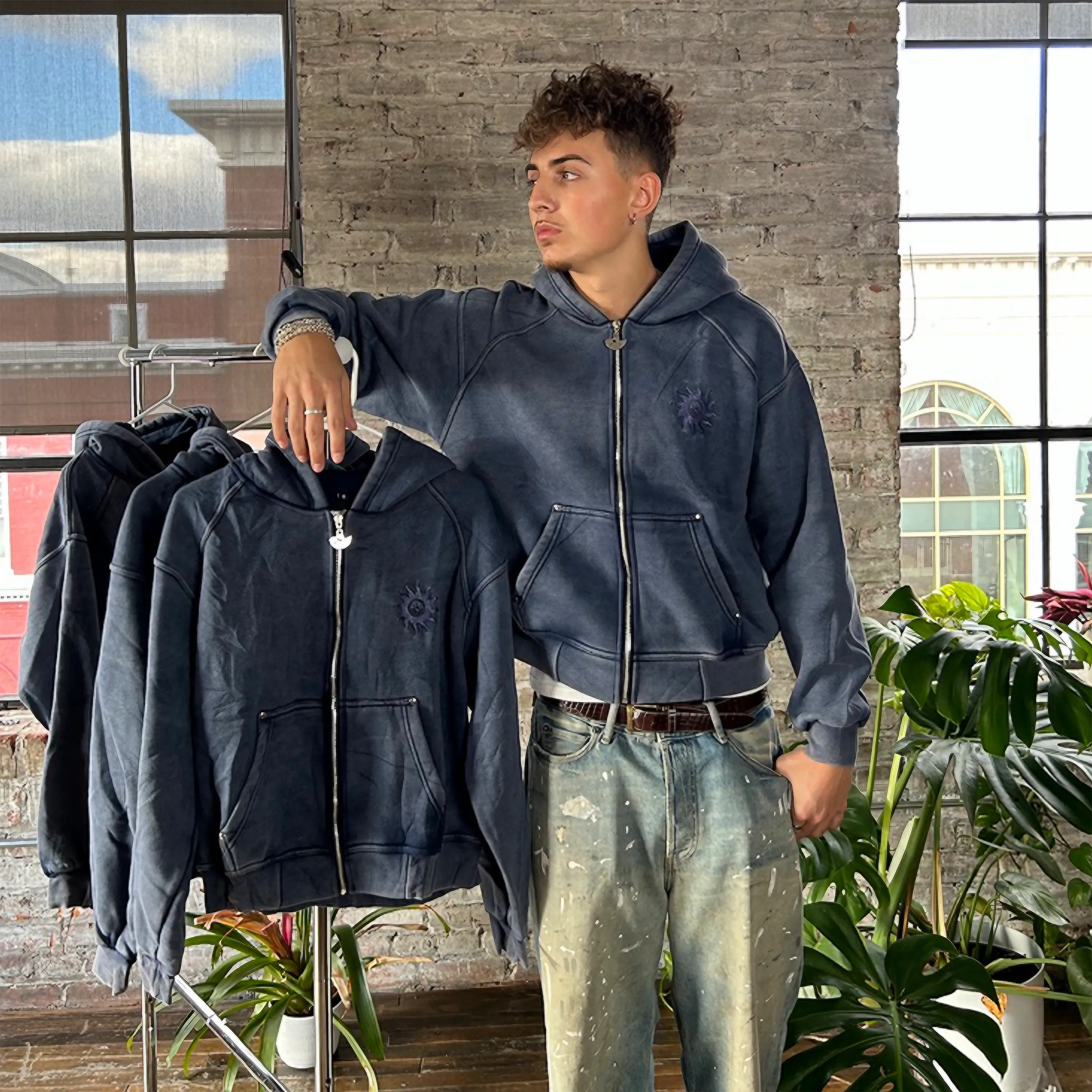 NAVY BLUE WASH ZIP-UP sold by klenam.co product image thumbnail 3
