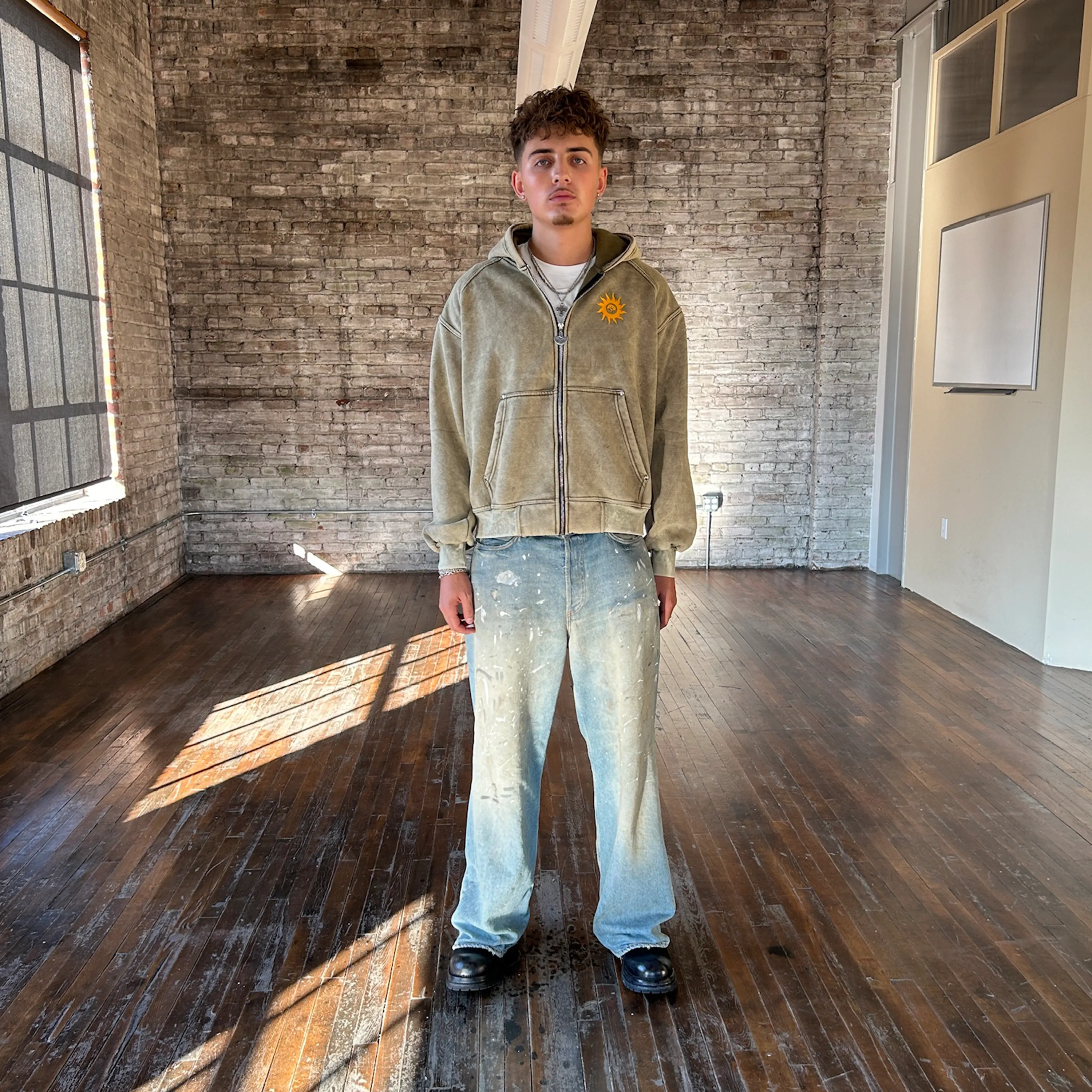 ARMY OLIVE WASH ZIP-UP sold by klenam.co product image thumbnail 4