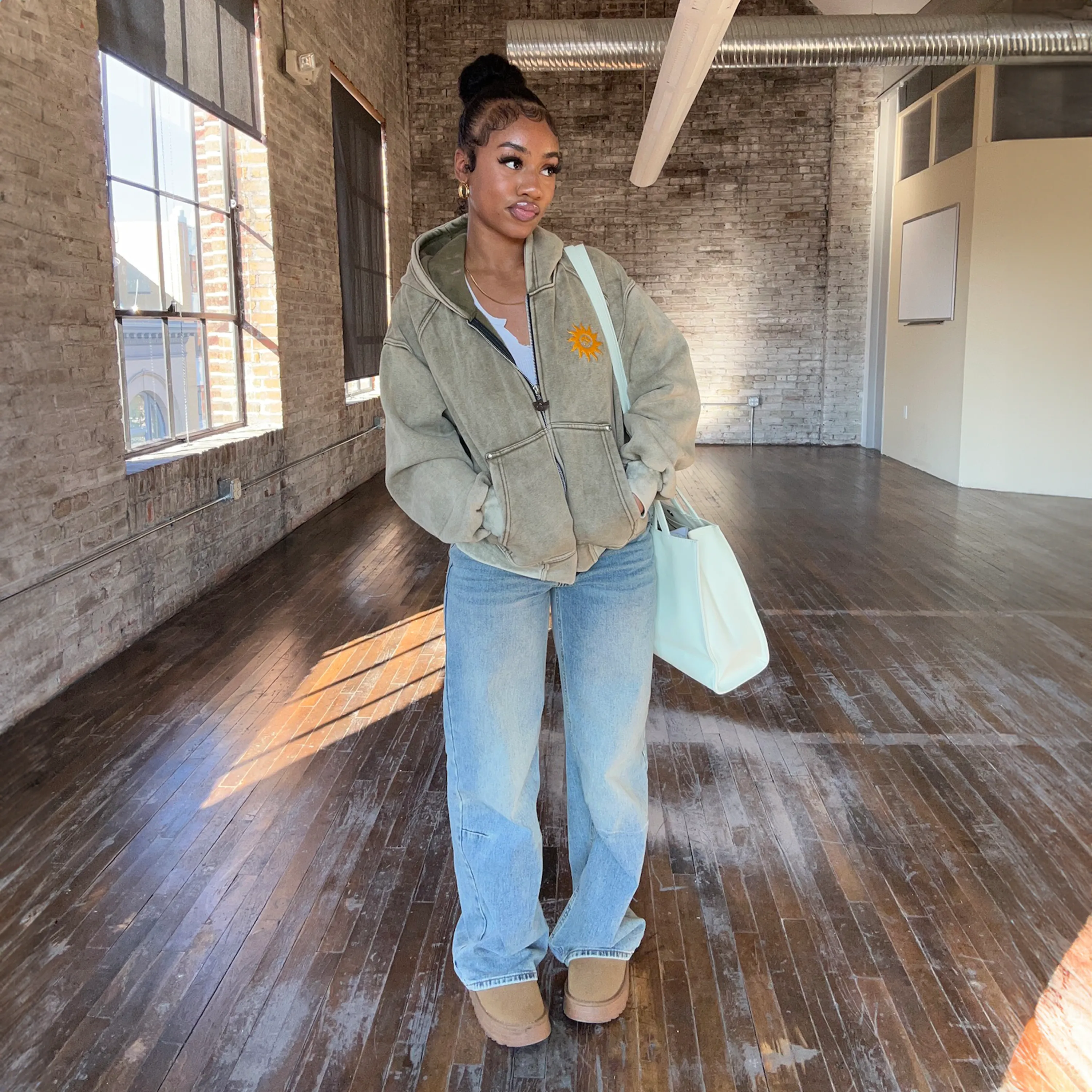 ARMY OLIVE WASH ZIP-UP sold by klenam.co product image thumbnail 3