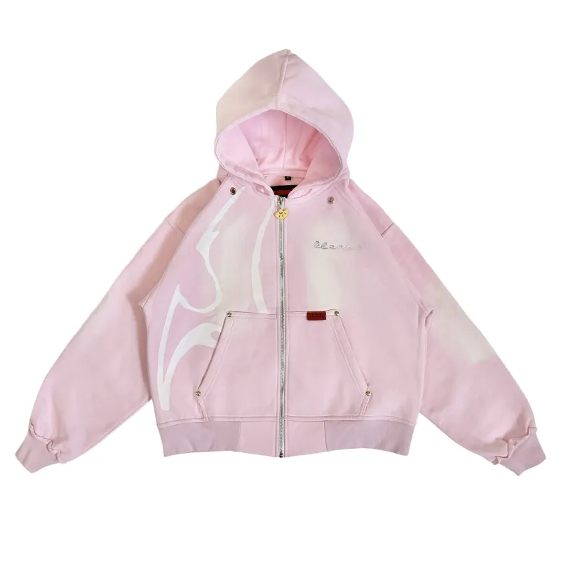 SOFT PINK ZIP-UP made by klenam.co