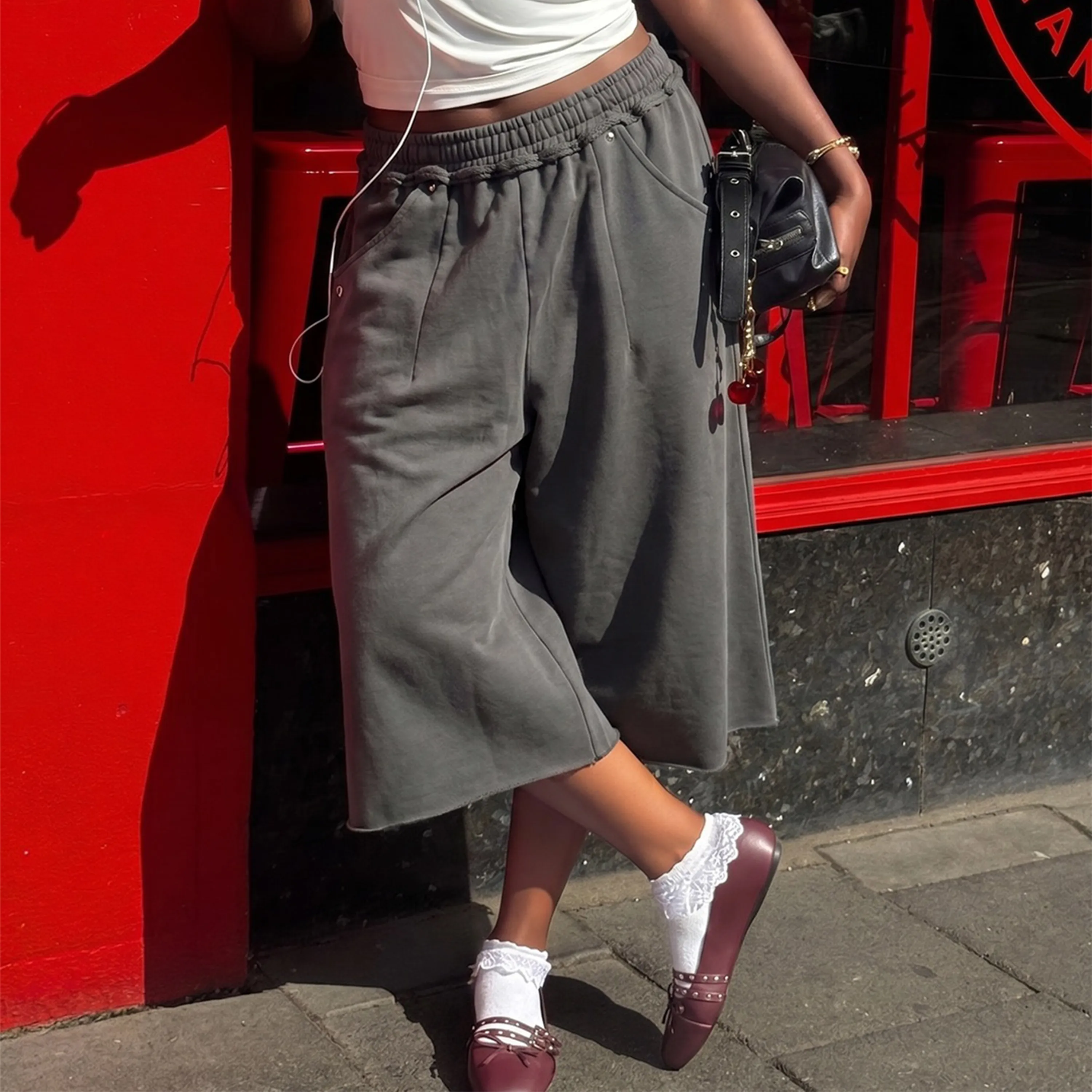 Ash Gray SweatSHORTS sold by klenam.co product image thumbnail 2