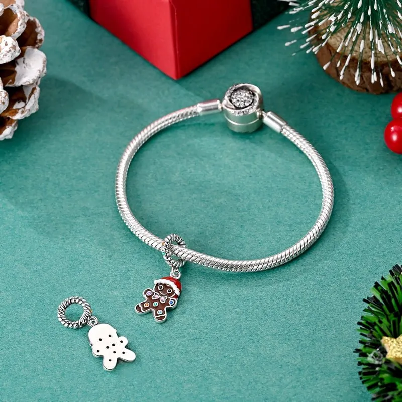 Gingerbread Man with Santa Hat Dangle Charm sold by Pangama Jewelry product image thumbnail 2