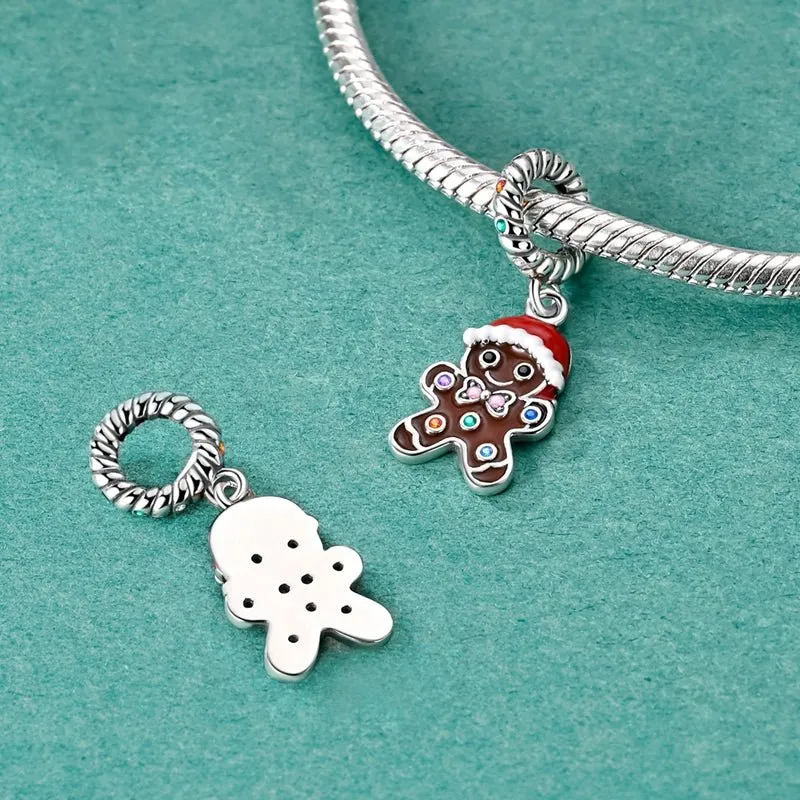 Gingerbread Man with Santa Hat Dangle Charm sold by Pangama Jewelry product image thumbnail 3