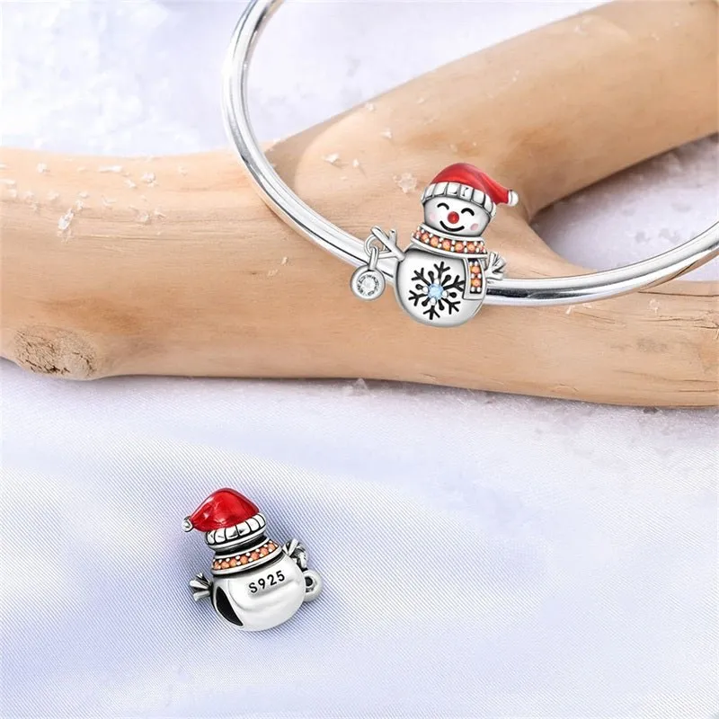Smiling Snowman with Red Hat & Scarf Charm sold by Pangama Jewelry product image thumbnail 3