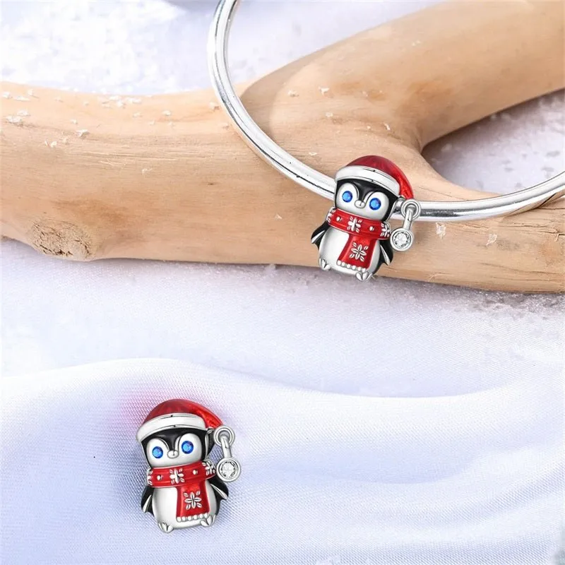 Penguin with Red Scarf & Santa Hat Charm sold by Pangama Jewelry product image thumbnail 3